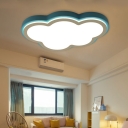 Simple Cartoon Cloud Flush Mount with Acrylic Diffuser Blue Led Flush Ceiling Light