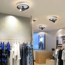 Cylinder Semi Flush Mount Spotlight Contemporary Black/White Ceiling Light for Cloth Store