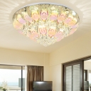 Unique Multi-Colored Close to Ceiling Light Modern Glass Crystal Ceiling Lights for Indoor