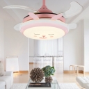 Contemporary LED Light Kit Metal and Acrylic 1-Light Ceiling Fan for Children Kids Bedroom