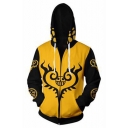 One Piece New Fashion 3D Printed Comic Cosplay Costume Long Sleeve Zip Up Yellow Hoodie