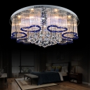Metal Loving-Heart Ceiling Mount Light Living Room Romantic Style LED Ceiling Lamp in Blue