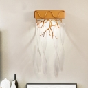 Metal and Crystal Mini Wall Light Contemporary LED Sconce Light in Brass for Dining Room Hallway