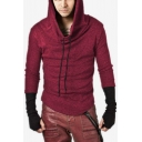Men's Active Long Sleeve Thumb Hole Color Block Sport Fitted Hoodie