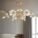 Burst Ceiling Chandelier with Clear/Frosted Crystal Accents Traditional Metal Hanging Pendant Light in Gold