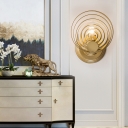 Golden Rings Wall Lighting Colonial 1/2 Lights Metallic Wall Sconce with Clear Ripple Glass Panel