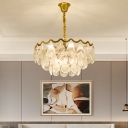 8/15 Lights Teardtop Pendant Lamp with Dimple Glass Shade Modernism Hanging Light in Gold, 25.5