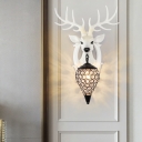 Elk Wall Light Contemporary 1 Light White/Brown Lantern Wall Mounted Light for Bedroom