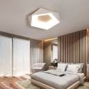 White Diamond Flush Light Fixture LED Simple Style Acrylic Ceiling Lamp for Bedroom
