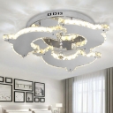 Animal Nickle Semi Flush Mount Light Dolphin 2/3 Heads Metal Ceiling Light for Child Bedroom