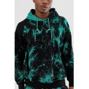 Men's Unique Creative Ombre Print Long Sleeve Drawstring Pullover Hoodie