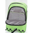 46*31*18cm Green Plaid Patch Zipper Backpack School Bag for Juniors