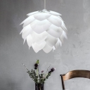 Plastic Pinecone Hanging Ceiling Light Nordic 1 Light White Pendant Lamp for Bedroom