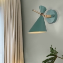 Angle Shade Wall Sconce Macaron Metal 1 Light Black/White/Pink/Yellow/Green Wall Sconce Light for Bedroom
