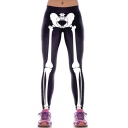 Fashion Skeleton Print High Waist Slim Fit Yoga Sweatpants Leggings