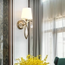 1 Light Tapered Wall Lamp with Teardrop Crystal Modern Stylish Sconce Light in Brass for Corridor Bathroom