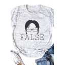 Summer Casual Letter FALSE Roll Short Sleeve Graphic T-Shirt Top