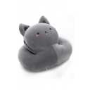 38*28*20cm Gray Cute Cat Portable Office Double Layer Sleeping Throw Pillow with Hand Warmer