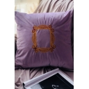 45*45cm Classic  Frame Printed Light Purple Velvet Pillow Cushion