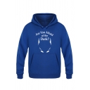 Hot Letter ARE YOU AFRAID OF THE DARK Print Long Sleeve Pouch Pocket Pullover Hoodie