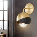 1 Light Metal Wall Lamp Modernist Chrome/Gold/Rose Gold Globe Open Bottom Wall Mounted