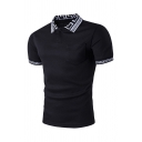 Mens Active Contrast Collar Short Sleeve Golf Tennis Classic Fit Polo Shirt