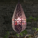 Teardrop Pendant Light Bohemia Metal 1 Light Ceiling Lamp Pendant in Antique Bronze/Copper for Bar