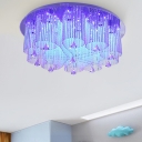 Crystal Flower Flushmount Modernist 4/8/15 Heads Stainless-Steel Ceiling Light Fixture for Living Room
