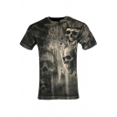 New Trendy Skull 3D Printed Short Sleeve Black Fashion T-Shirt