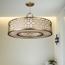 Brass Drum Shape Chandelier 16