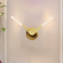 Golden LED Sconce Light Simplicity Metal V-Shaped Wall Mount Light Fixture in Warm/White Light