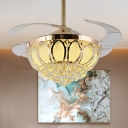 Domed Ceiling Fan Light Modernist Crystal Ball 15
