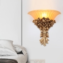 Bouquet Resin Wall Mount Lamp Colonial Single Light Gold Finish Wall Mounted Lamp