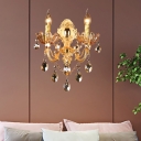 Metal Candelabra Wall Light Fixture Traditional 2 Heads Living Room Sconce Light