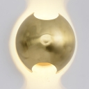 Gold Sphere Sconce Lighting Colonialist Metal LED Wall Lamp Fixture for Living Room