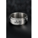 New Stylish Lovely Cat Face Silver Rotatable Ring for Couple