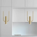 Minimalist U-Shaped Metal Ceiling Pendant Light 1 Light Hanging Lamp Kit in Gold for Dining Room
