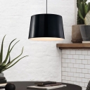 Drum Ceiling Light Modernist Metal 1 Bulb Black/White Suspended Lighting Fixture