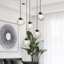 Modernism 1 Bulb Ceiling Lighting Gold Globe Hanging Pendant Light with Water Glass Shade