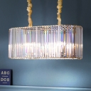 Cut Out Island Lamp Modernist 8 Heads Clear Crystal Pendant Light Fixture for Living Room