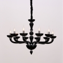 6/8/10 Bulbs Metal Hanging Chandelier Antique Beige/White/Black Sputnik Living Room Suspension Pendant Lamp