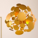 Golden Circles Wall Sconce Fixture Contemporary Style Steel 4 Lights Living Room Wall Lighting