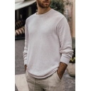 Charismatic Mens Plain Long Sleeve Round Neck Loose Knitwear Sweater