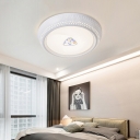Round Ceiling Mounted Fixture Contemporary Metal White LED Flush Mount Lighting, 23
