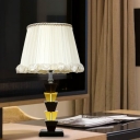 White Trapezoid Nightstand Light Traditionalism K9 Crystal Single Light Living Room Table Lamp