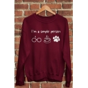 Funny I’M A SIMPLE PERSON Glasses Coffee Claw Print Long Sleeve Crewneck Loose Sweatshirt