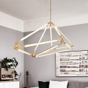 Geometric Chandelier Light Contemporary Metal 12 Lights Living Room Hanging Lamp in Gold