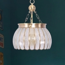 White 6 Heads Chandelier Lighting Colonialism Frosted Glass Scalloped Pendant Ceiling Light