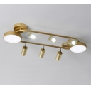 Postmodern Oval Ceiling Light Fixture Metal 8 Heads Dining Room Flush Mount Lighting in Gold