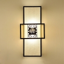 Metal White Wall Mount Lamp Rectangle 1 Bulb Traditionalism Flush Wall Lighting Fixture for Bedroom